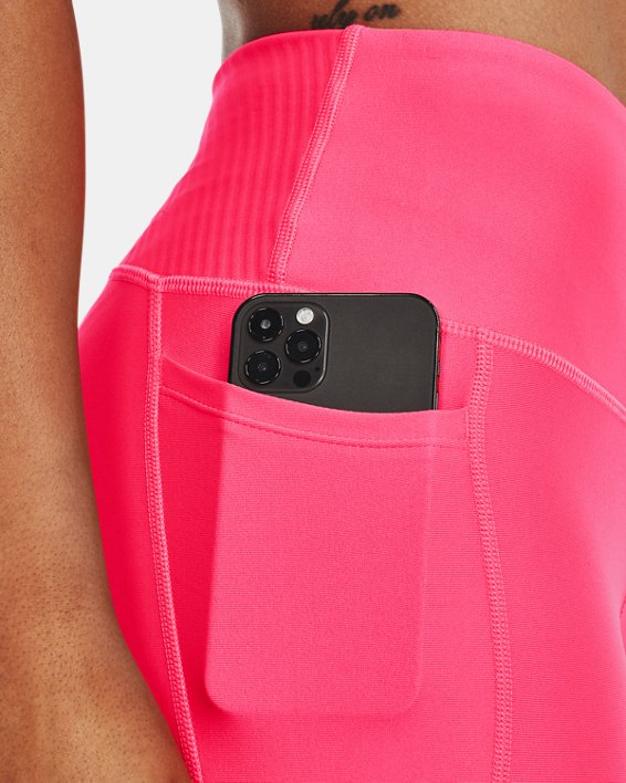 Women's HeatGear® No-Slip Waistband Full-Length Leggings, Pink, pdpMainDesktop image number 3